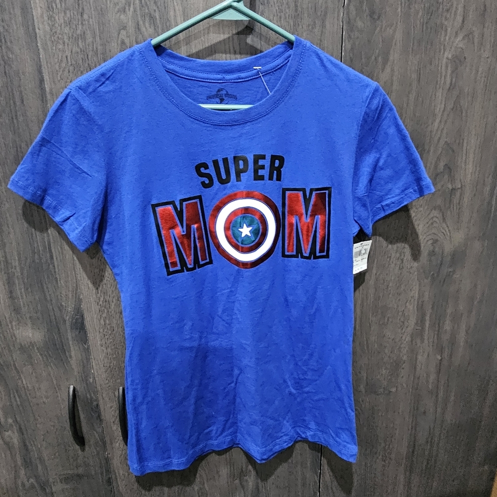 Marvel Universal Studios Captain America Super Mom T-Shirt Tee Size XL -  NWT